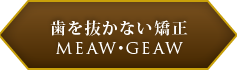 歯を抜かない矯正 MEAW・GEAW